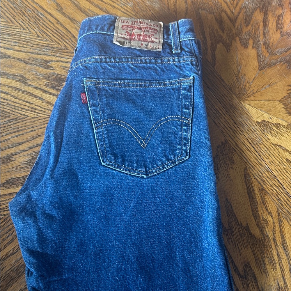 Vintage Levi's Men's 517 Boot-Cut Deep Blue Jeans W36 x L32
